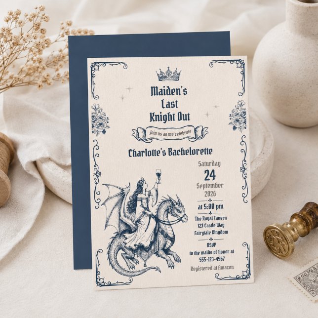Jungfraus letzter Ritter geht Medieval Bachelorett Einladung (Von Creator hochgeladen)