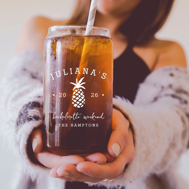 Junggeselinnen-Abschied Ananas | PERSONALISIERT Dosenglas (Von Creator hochgeladen)