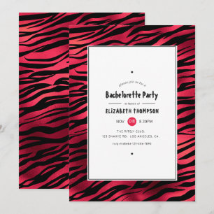 Junggeselinnen-Abschied aus schimmernden roten Tig Einladung
