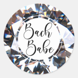 Junggeselinnen-Abschied BACH BABE Script Diamond Runder Aufkleber