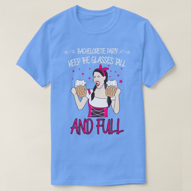 Junggeselinnen-Abschied Behielt die Gläser groß un T-Shirt (Design vorne)