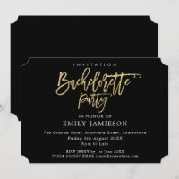 Junggeselinnen-Abschied Black Gold Script Typograf