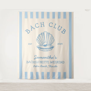 Junggeselinnen-Abschied Blue Backdrop Bachclub an  Wandteppich