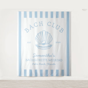 Junggeselinnen-Abschied Blue Backdrop Bachclub an Wandteppich
