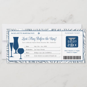 Junggeselinnen-Abschied Boarding Pass Einladung