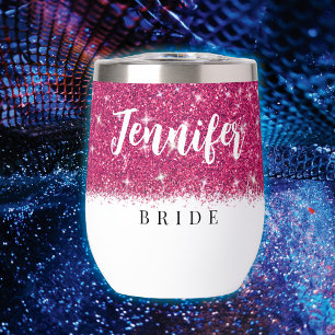 Junggeselinnen-Abschied Braun Rosa Glitzer Wine Tu