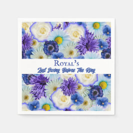 Junggeselinnen-Abschied Brautparty Golf Blue Flora Serviette