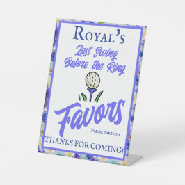 Junggeselinnen-Abschied Brautparty Golf Blue Flora Sockelschild