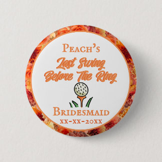 Junggeselinnen-Abschied Brautparty Golf Peach Oran Button
