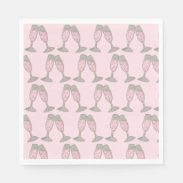 Junggeselinnen-Abschied Brautparty Rosa Champagner Serviette