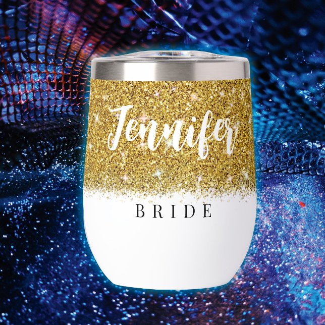 Junggeselinnen-Abschied Bride Gold Glitzer Wine Tu (Von Creator hochgeladen)