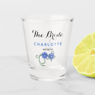 Junggeselinnen-Abschied Bride Wedding Blue Bllower Schnapsglas