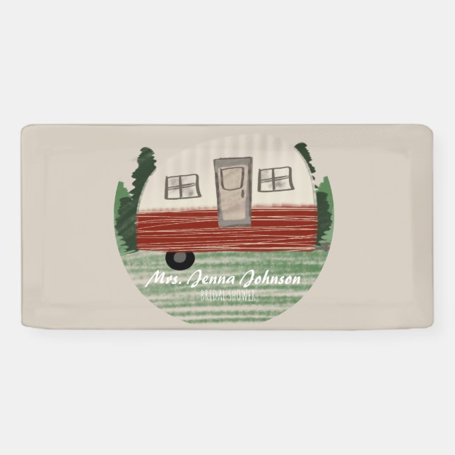 Junggeselinnen-Abschied Camper Mountain Weekend Banner (Horizontal)