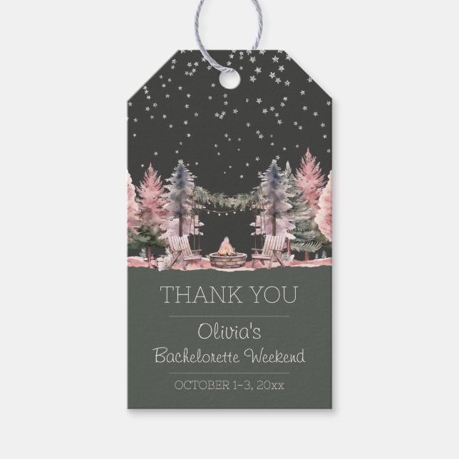 Junggeselinnen-Abschied Camping Weekend Geschenkanhänger (Vorderseite)