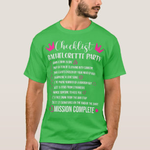 Junggeselinnen-Abschied Checklist Games Bridge T-Shirt