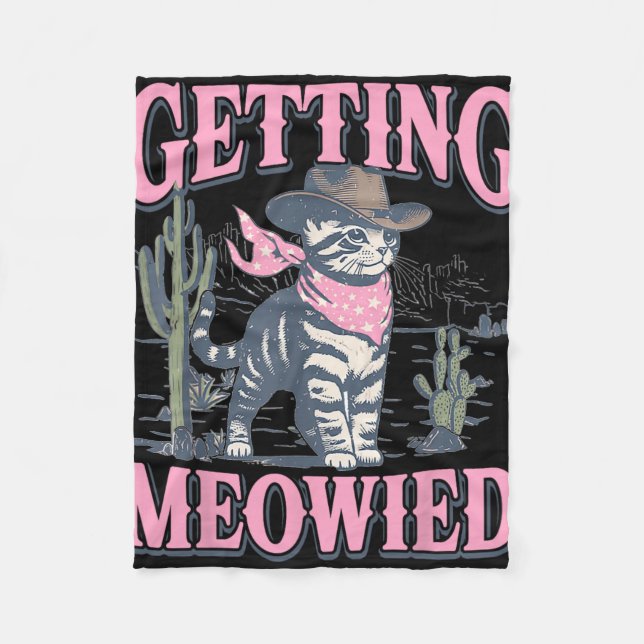 Junggeselinnen-Abschied Cowgirl Getting Meowied Ca Fleecedecke (Vorderseite)