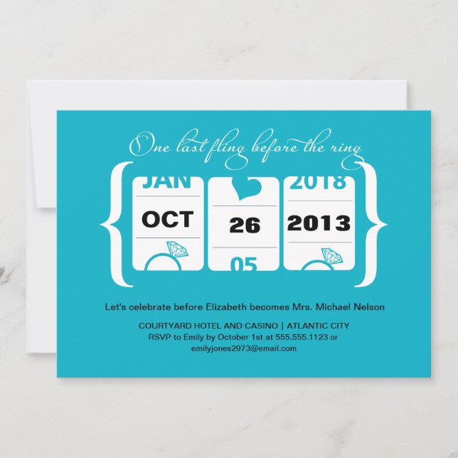 Junggeselinnen-Abschied der Slotmaschine in Vegas Einladung (Vorderseite)