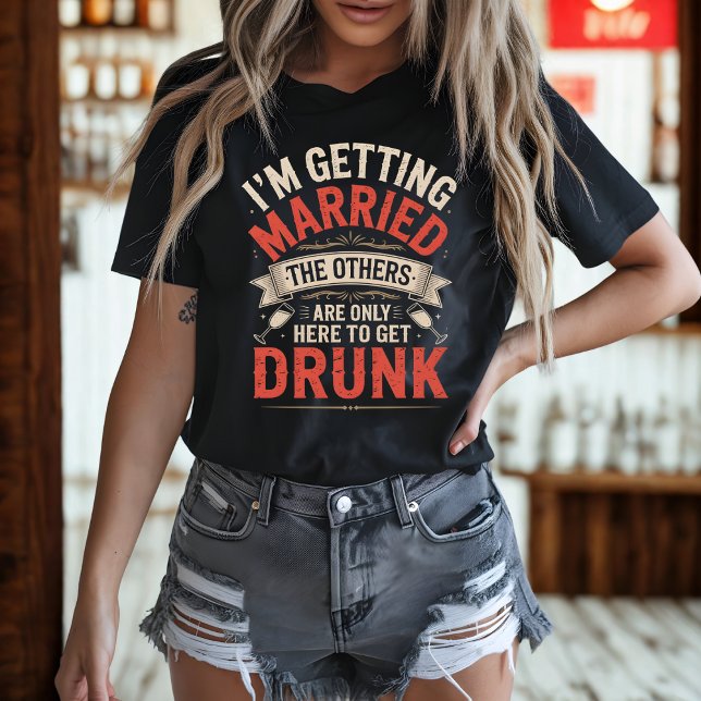 Junggeselinnen-Abschied Drink Team Bride Design T-Shirt (Von Creator hochgeladen)