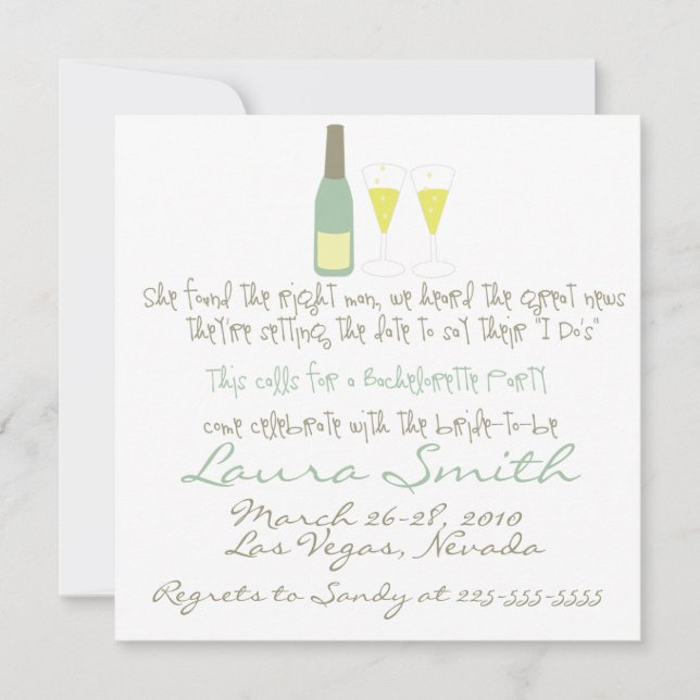 Junggeselinnen-Abschied Einladung (Vorderseite)