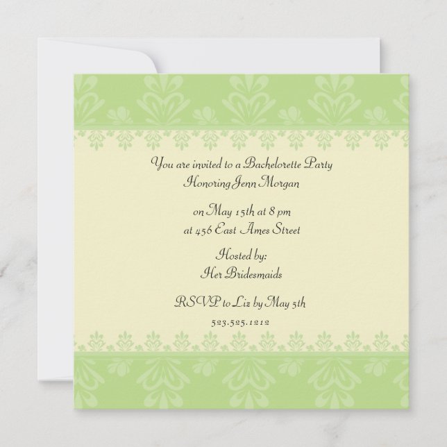 Junggeselinnen-Abschied Einladung (Vorderseite)