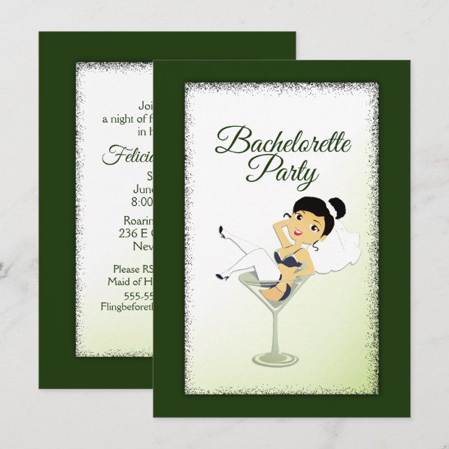 Junggeselinnen-Abschied Einladung (Vorne/Hinten)
