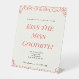 Junggeselinnen-Abschied Einladung, Brautparty Sockelschild