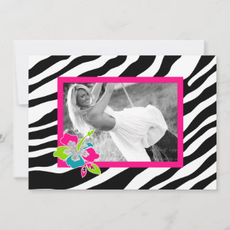 Junggeselinnen-Abschied Einladung Floral Zebra Ros