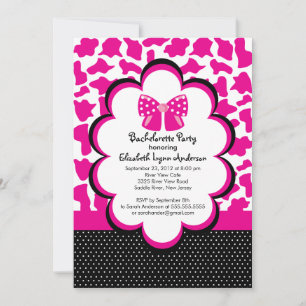 Junggeselinnen-Abschied Einladung Pink Black Leopa