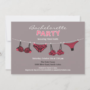 Junggeselinnen-Abschied Einladung von Lingerie Fla