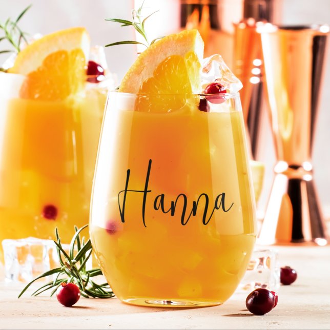 Junggeselinnen-Abschied Favor Girly Script Weinglas Ohne Stiel (Bachelorette Party Favor Girly Script Stemless Wine Glass)