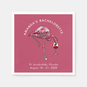 Junggeselinnen-Abschied Flamingo Custom Paper Serviette