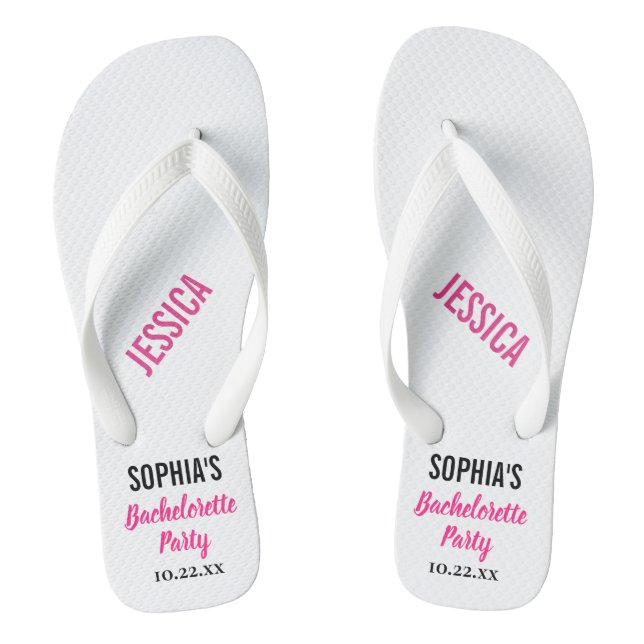 Junggeselinnen-Abschied für moderne Typografie Flip Flops (Fußbett)