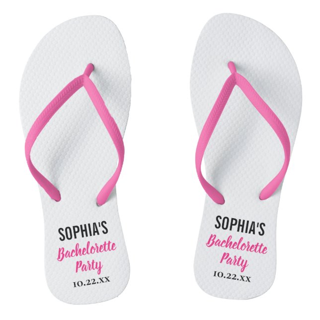 Junggeselinnen-Abschied für moderne Typografie Flip Flops (Fußbett)