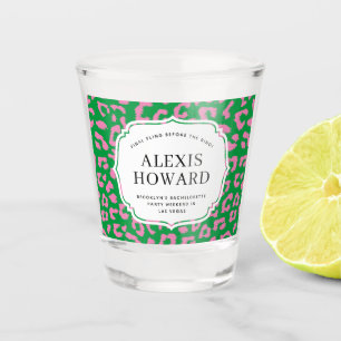 Junggeselinnen-Abschied für Rosa und grüne Tiere Schnapsglas