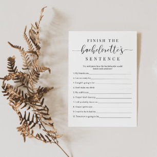 Junggeselinnen-Abschied Game Card Beenden des Satz Einladung