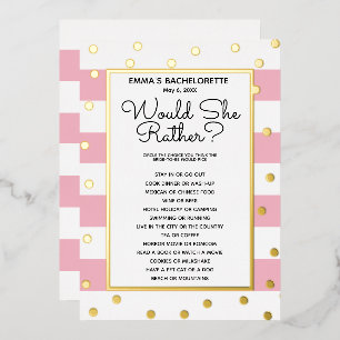 Junggeselinnen-Abschied Game - Würde sie eher? Bri Folieneinladung