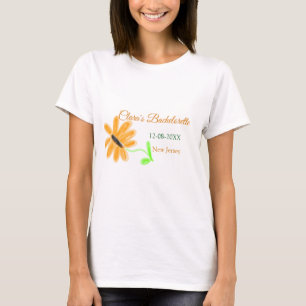 Junggeselinnen-Abschied geben Datum der Sonnenblum T-Shirt
