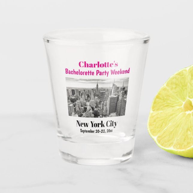 Junggeselinnen-Abschied Gefallen New York City Gir Schnapsglas (Vorderseite)