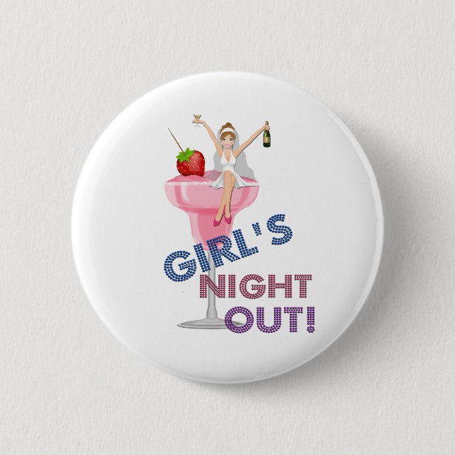 Junggeselinnen-Abschied Girl's Night Out Party Button (Vorderseite)