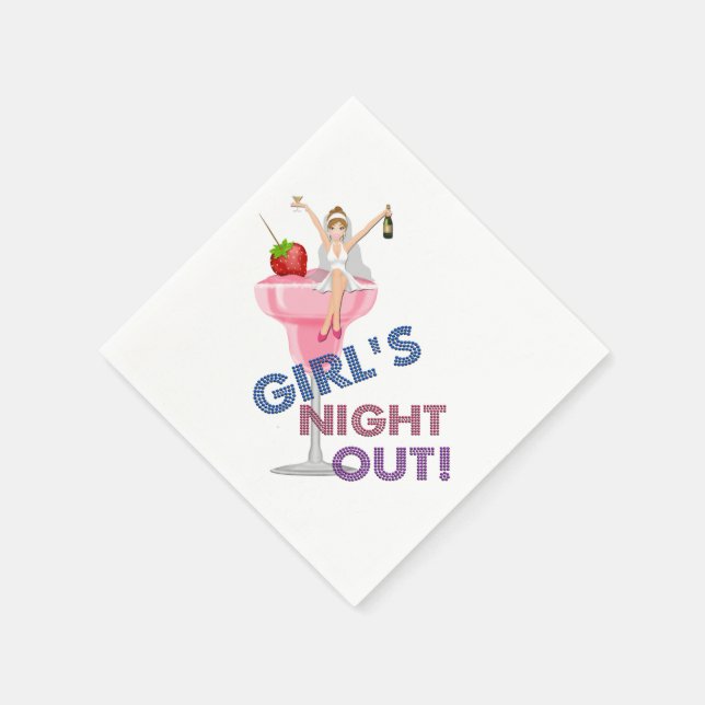 Junggeselinnen-Abschied Girl's Night Out Party Serviette (Ecke)