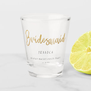 Junggeselinnen-Abschied Gold Glitzer Bridesmaid Sh Schnapsglas