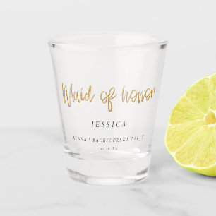 Junggeselinnen-Abschied Gold Glitzer Trauzeugin Schnapsglas