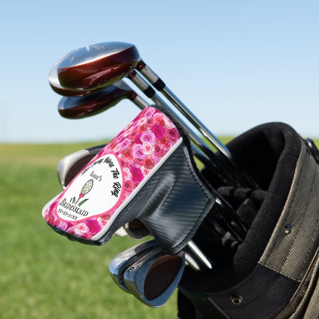 Junggeselinnen-Abschied Golf Pink Bridesmaid's Ges Golf Headcover (In Situ)
