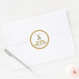 Junggeselinnen-Abschied Golfing Gold Glitzer Runder Aufkleber