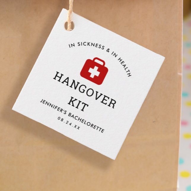 Junggeselinnen-Abschied Hangover Kit Geschenkanhänger (Von Creator hochgeladen)