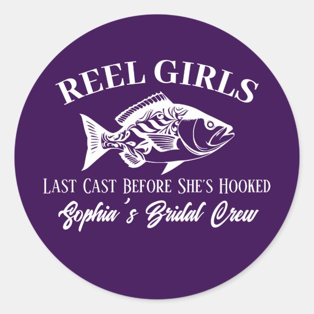 Junggeselinnen-Abschied Hawaiian Fisherman Style L Runder Aufkleber (Vorderseite)