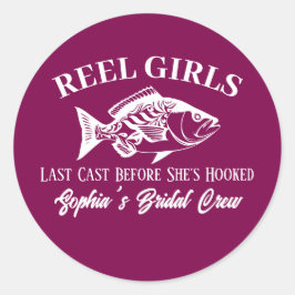 Junggeselinnen-Abschied Hawaiian Fisherman Style Runder Aufkleber