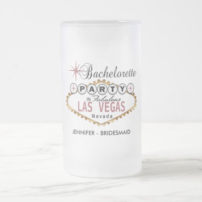 Junggeselinnen-Abschied in Las Vegas - Dusty Rose Mattglas Bierglas (Mittel)