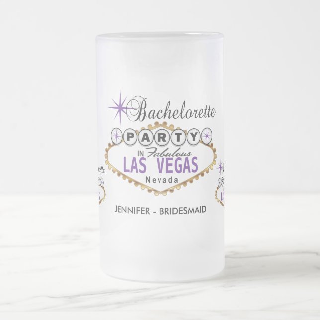 Junggeselinnen-Abschied in Las Vegas - Lila Mattglas Bierglas (Mittel)