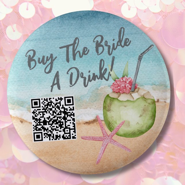Junggeselinnen-Abschied kaufen Braut ein Getränk Button (Beach Bachelorette Party Weekend button)